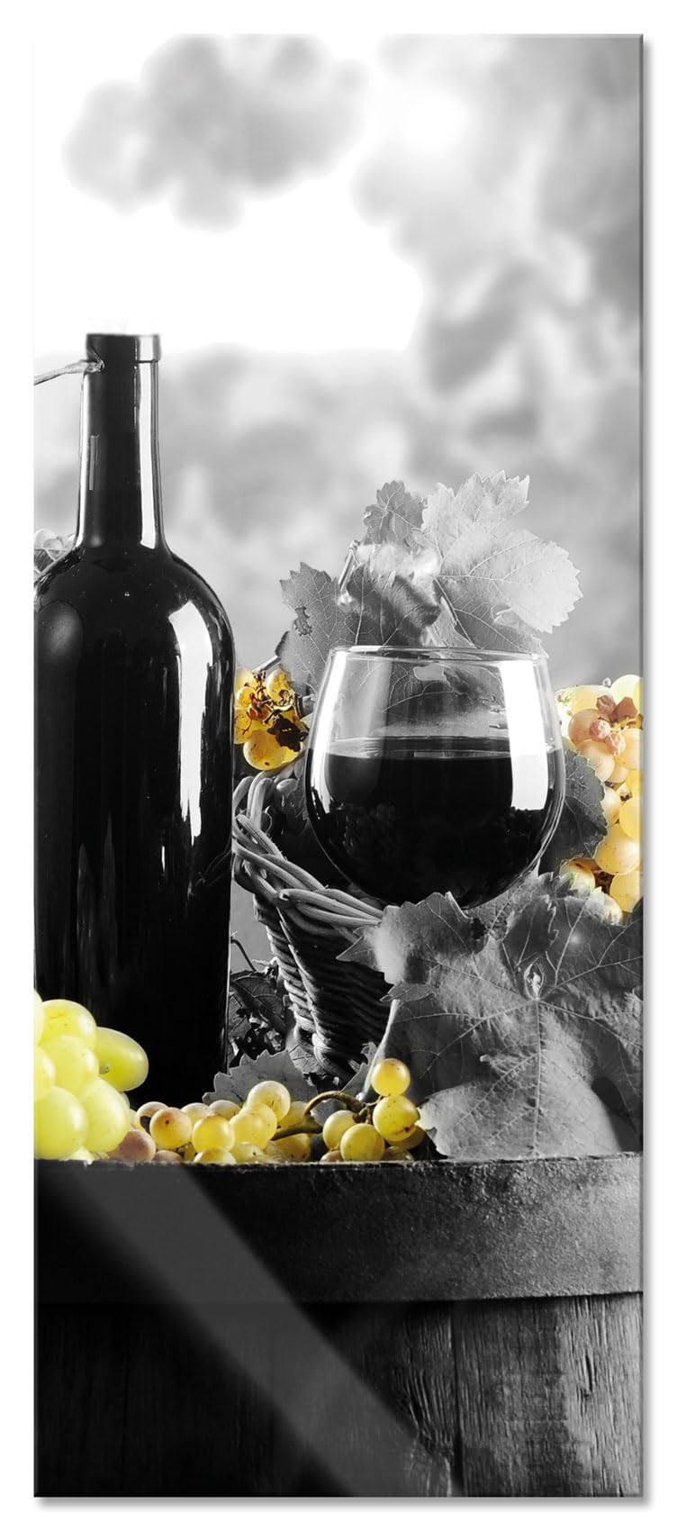 Pixxprint Glasbild Panorama, Wandbild aus Echtglas, gemischte Auslese an Weintrauben, 120x50 cm, inkl. Aufhängung und Abstandshalter