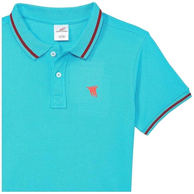 Image of Cloth Theory Boys Cotton Polo T-Shirt for Kids Regular Fit Half Sleeve Casual Summer Polo Neck T-Shirt