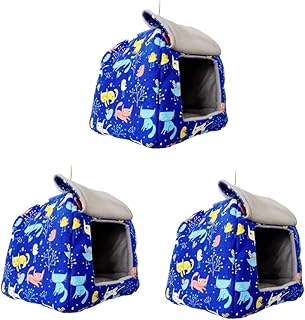 GANAZONO Warm Bird Hanging Hammock 3pcs Bird nest Hanging nest Plush Hammock Parrots Hammock Dog Winter Parrot Nest Long Tail pet Bird Bird Hanging Bed House