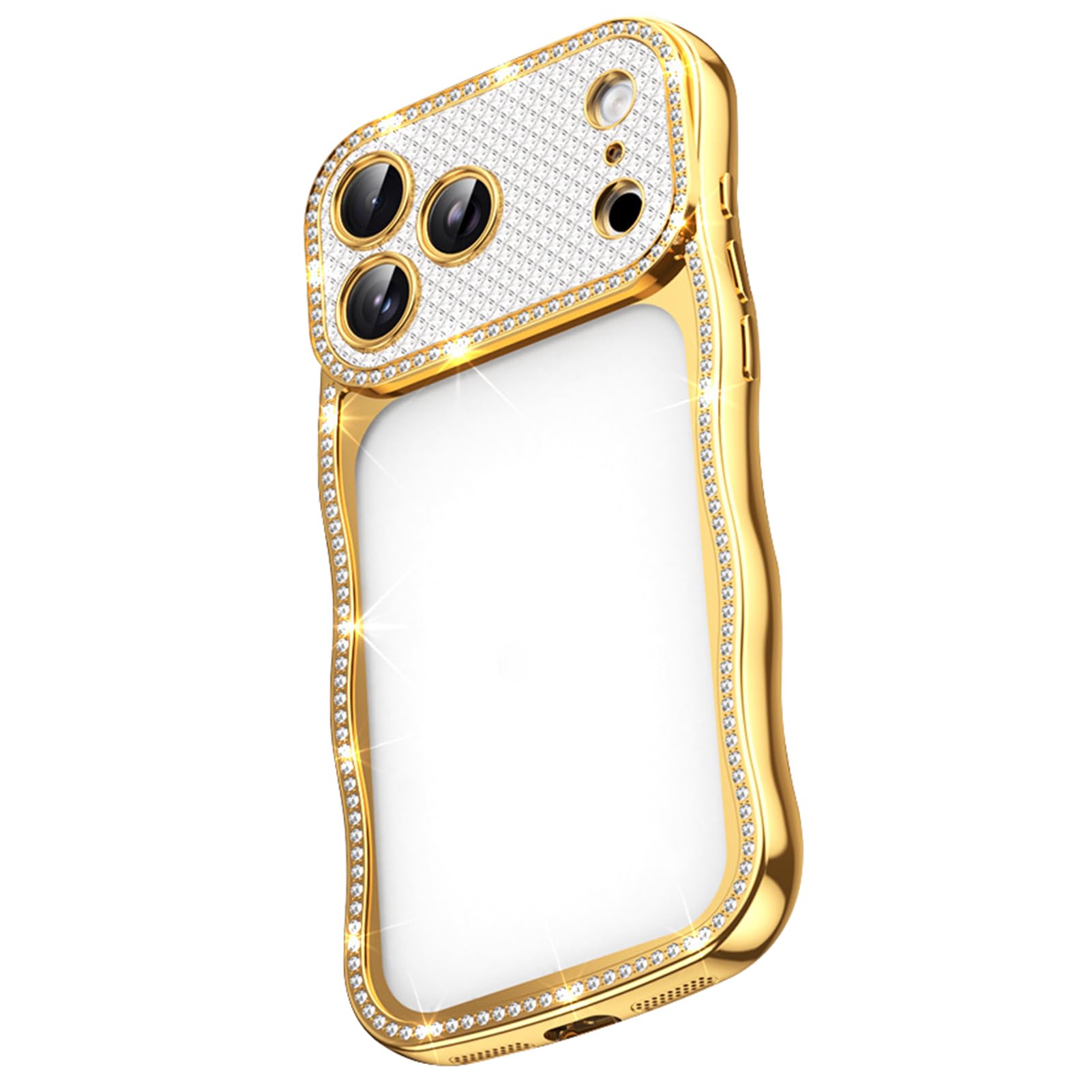 Coque iPhone 17 Pro Max Antichoc Finition Pailletée Or Anti-Rayures