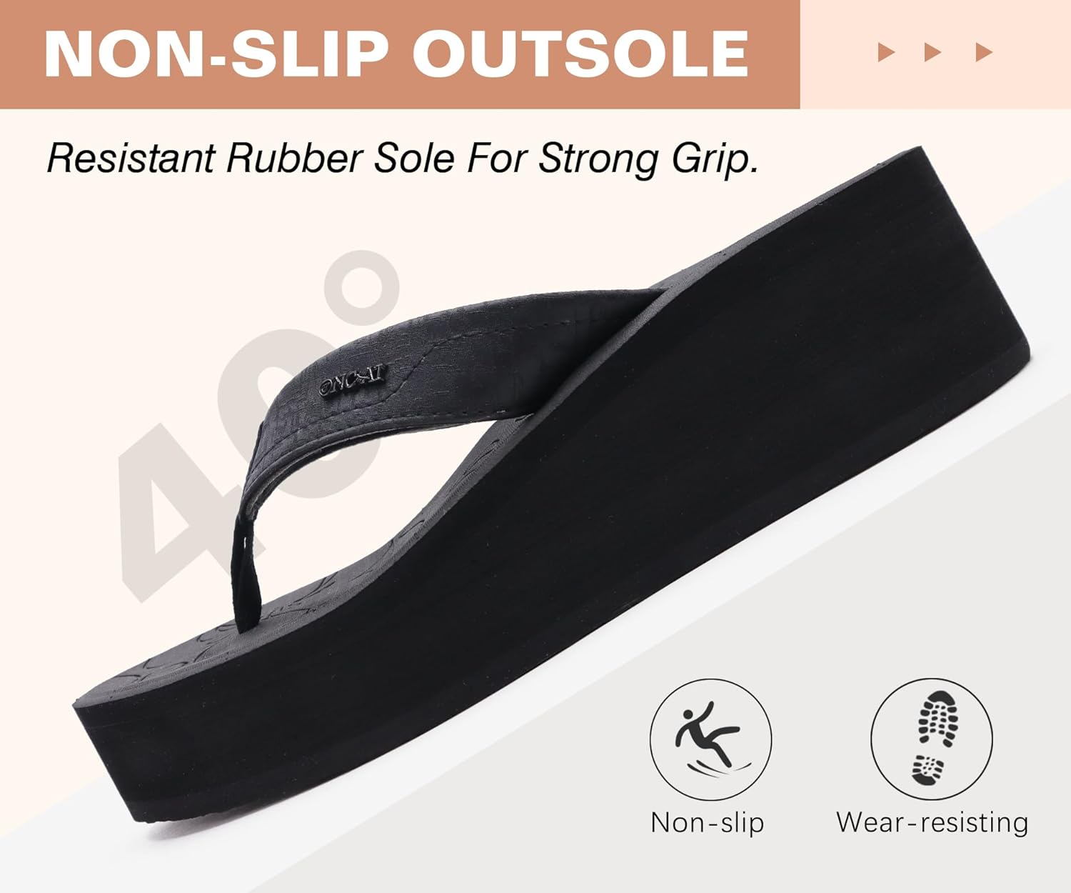 ONCAI Women’s Platform Wedge Flip Flops Trendy Dressy Womans Summer Flatform Sandals with Comfortable Walking Outdoor Rubber Soles (US Size 5-11) - Image 7