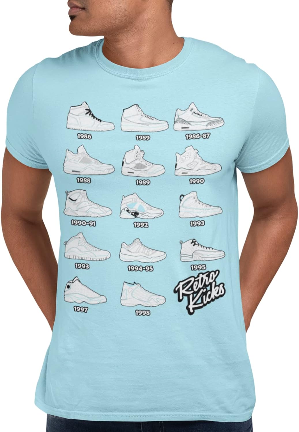 All White Retro Sneakers Image T Shirt to Match Sneakers, Tee to Match 1 2 3 4 5 6 11 12 13