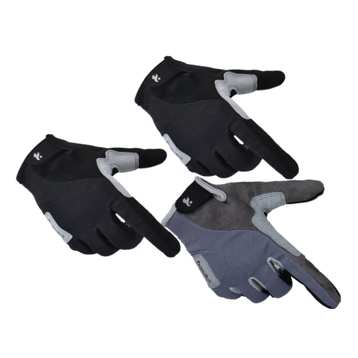 Abaodam Outdoor Sports Climbing Gloves Full Finger Hiking Gloves Anti-Slip Adjustable Wrist Grey