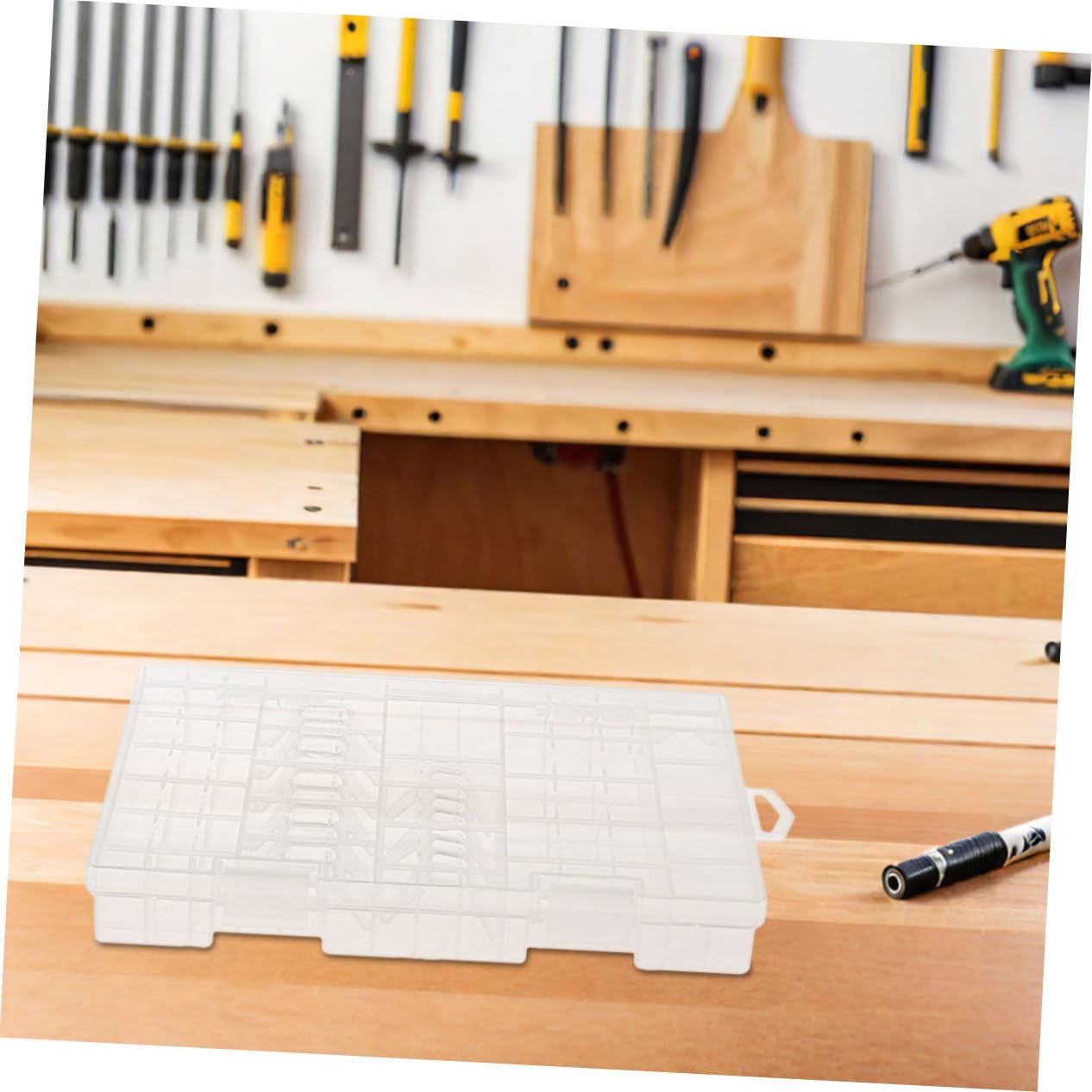 Batteriebox Organizer aus Kunststoff mit Fächern, 2 Stück, Kompakt