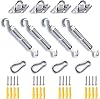 M6 Shade Sail Hardware Kit, 304 Stainless Steel Anti-Rust Hardware, 12-Piece Set with 16 Screws for Square and Triangular Shade Sails
