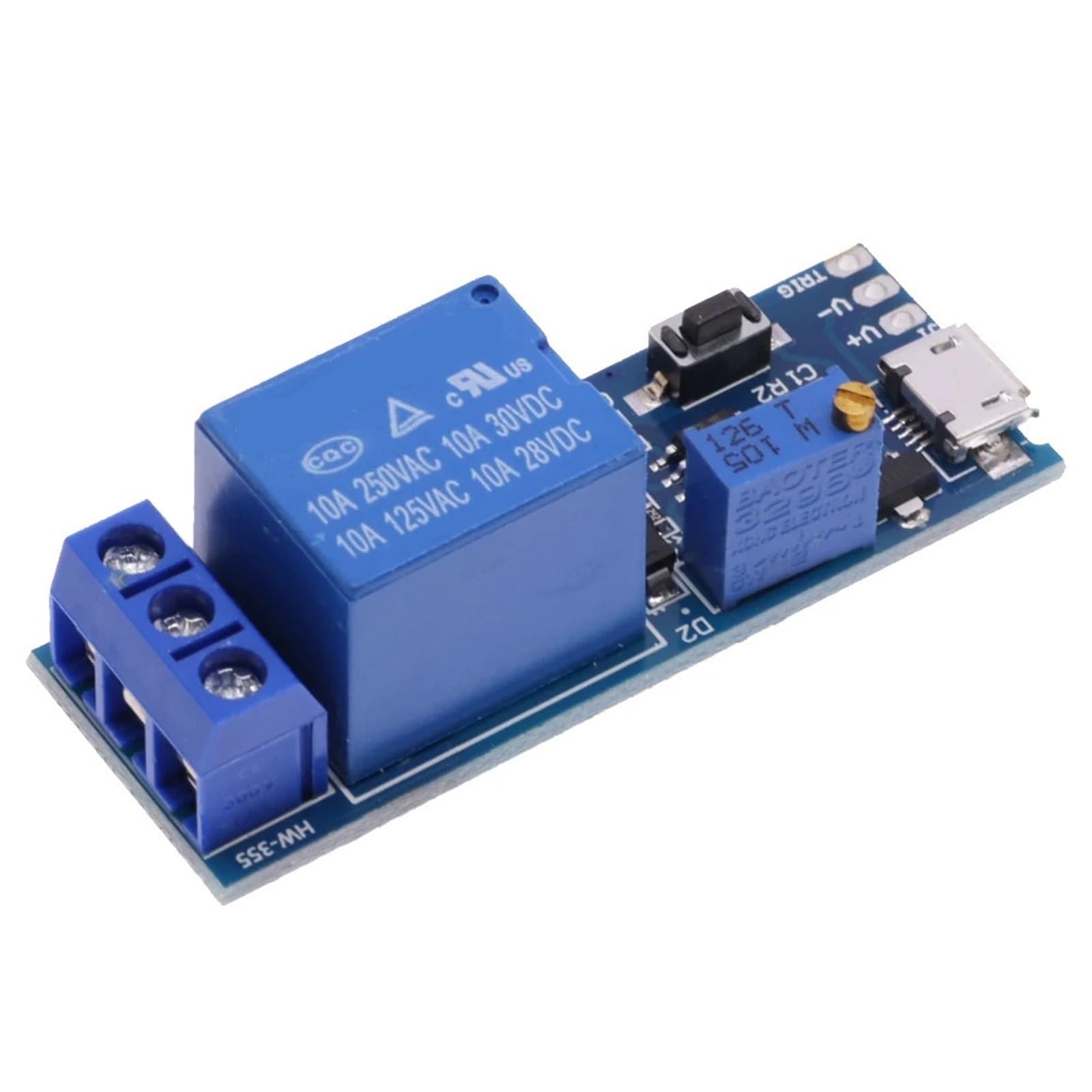 Relais de retard réglable 5V-30V Micro USB Module temporisateur NE555 pour projets électroniques DIY 5PCS