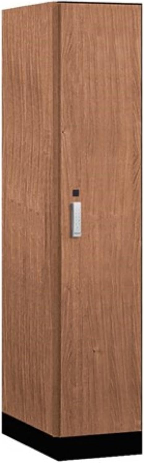 Salsbury 15" Wide Premier Wood Locker-Single Tier-1 Wide-6 Feet High-24 Deep-Red Oak-Silver Electronic Locks