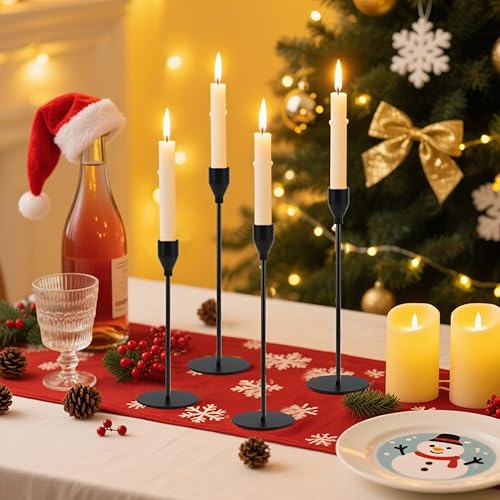 Miniatura 8 de 6 portavelas de metal, elegante soporte de palitos de vela cónicos vintage, aleación de aluminio inoxidable con base antideslizante, regalo perfecto