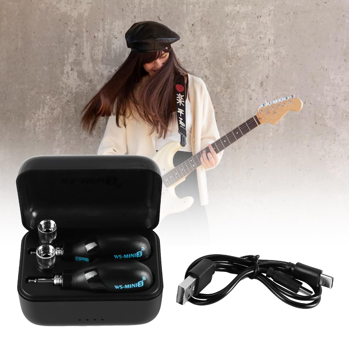 Laroal Wireless Guitar System Digital Audio Transmitter Receiver 48K/16bit Real-time 4 Channels Guitar Adapter for Electric Guitars Bass and Wind Instruments - Image 2