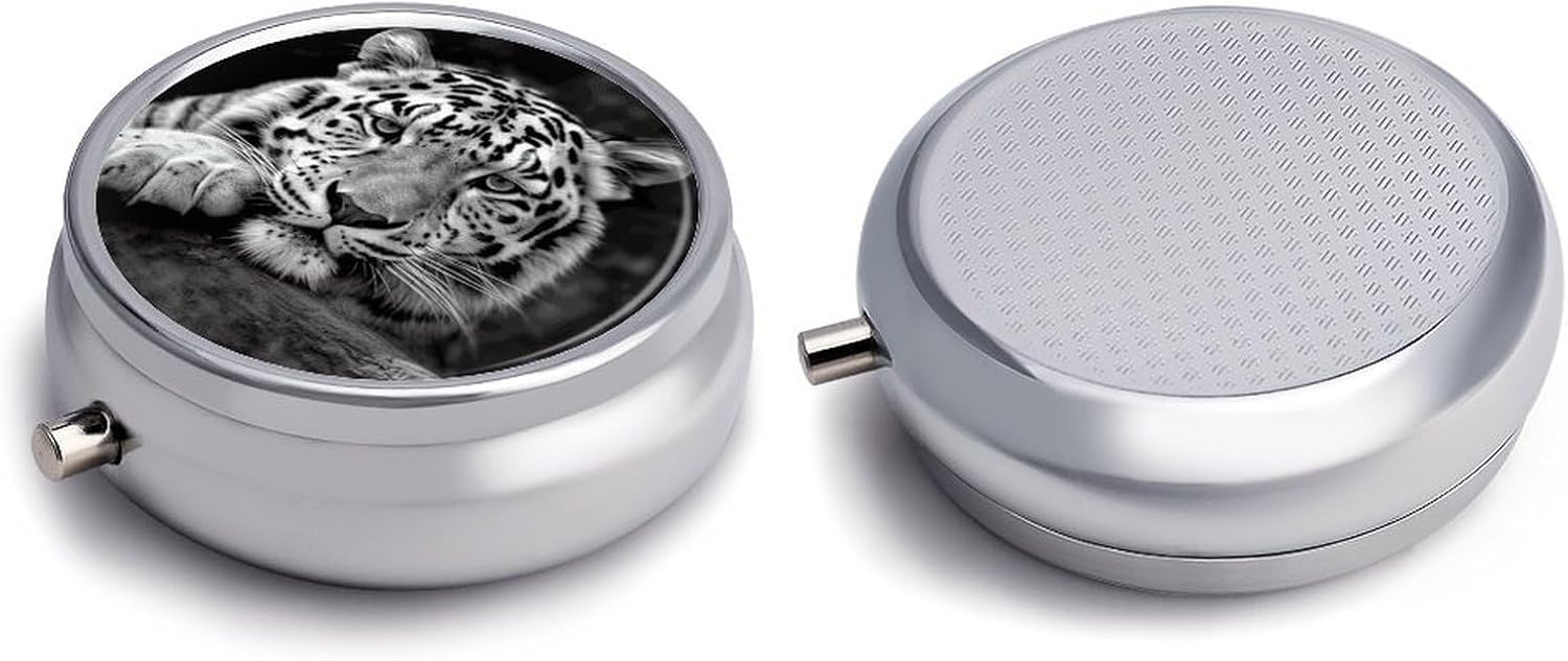 Round Pill Box, 3 Compartment Small Pill Case for Pocket Purse image 3