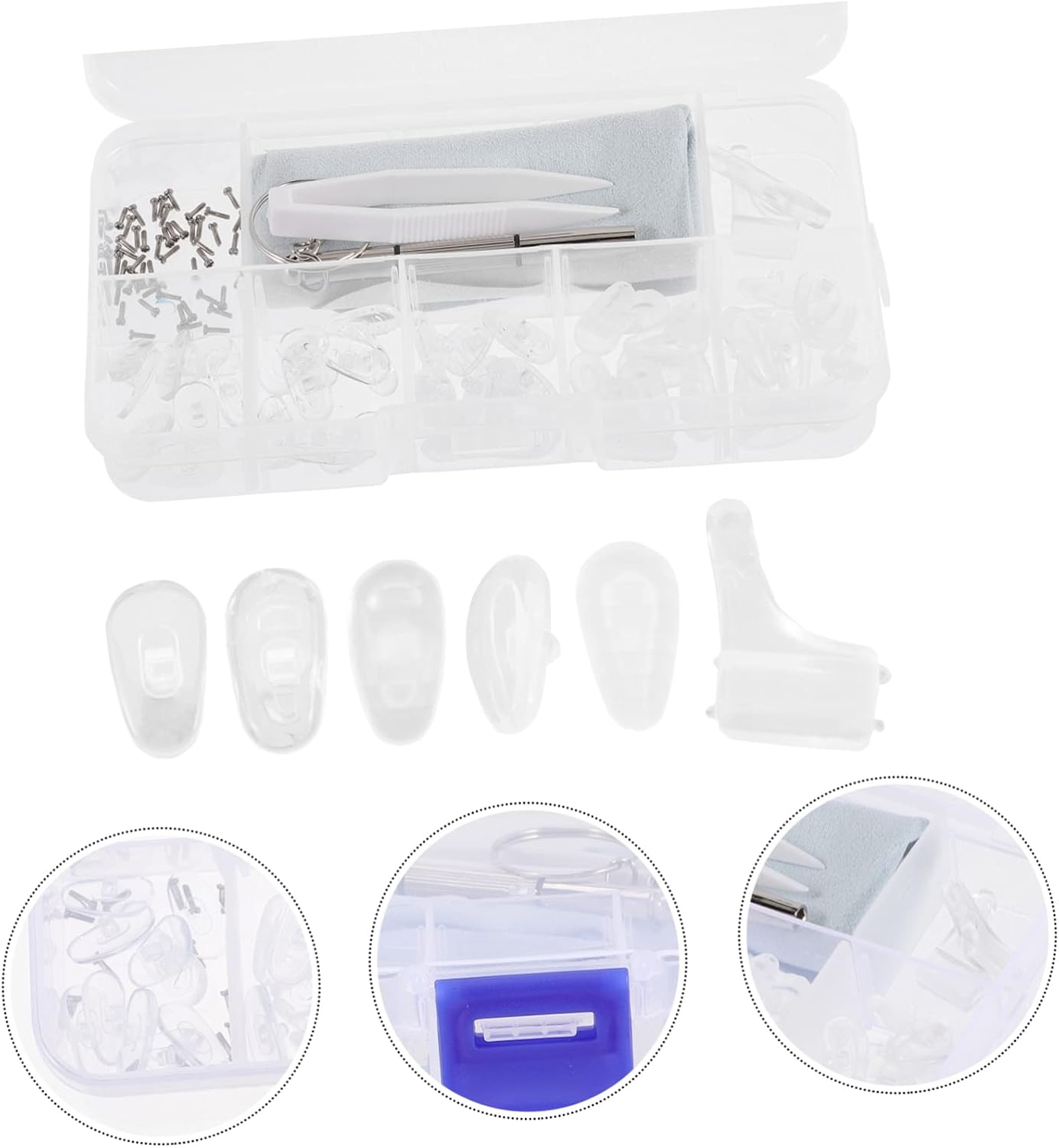 NOLITOY Silicone Nose Pads Set for Eyeglasses Non- Comfortable Nose Cushions for Glasses Fit Replacement Kit Random