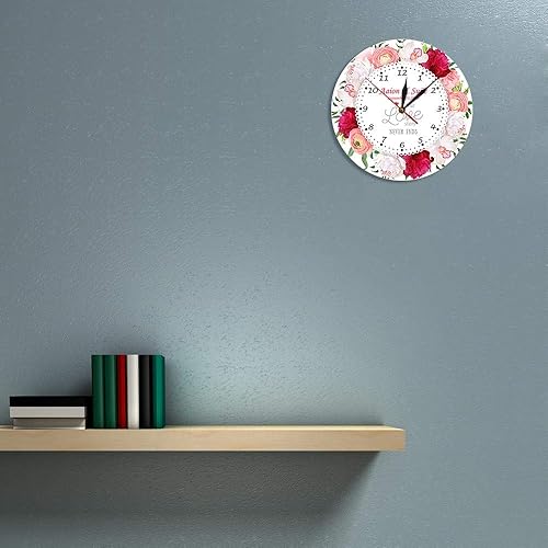 Miniatura 6 de The Geeky Days A True Love Story Never Ends Nombre personalizado Fecha de matrimonio Reloj de pared de cuarzo silencioso moderno Reloj de pared de