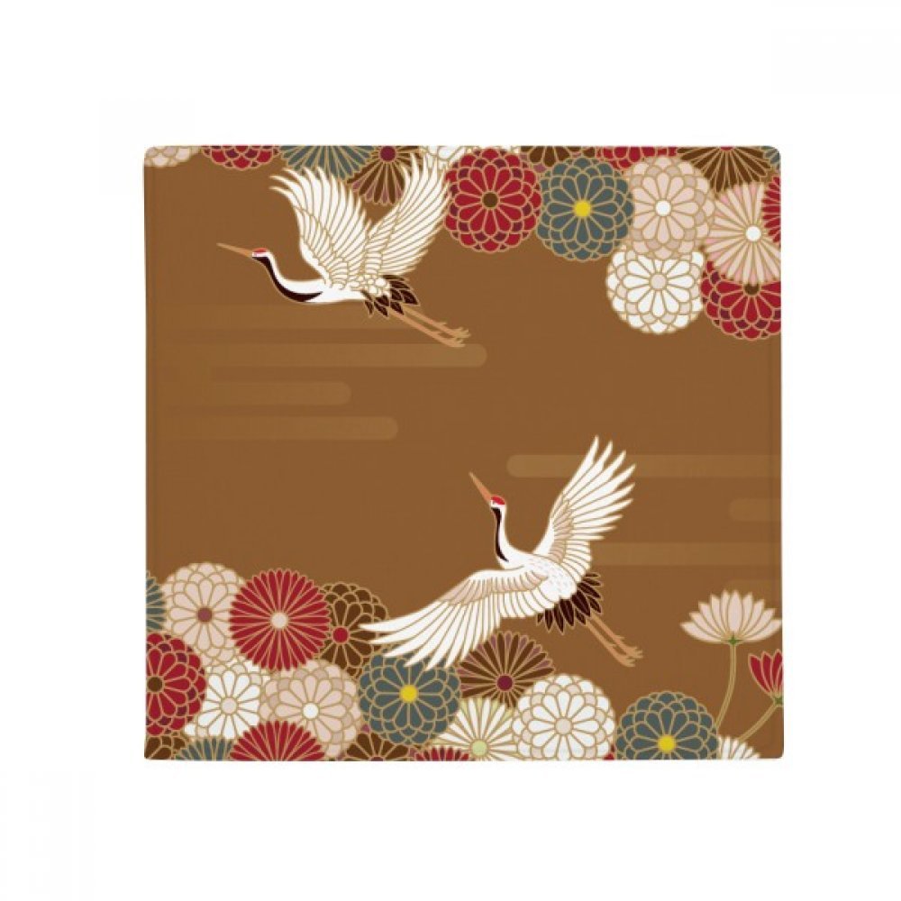 Cadeau tapis de sol grues fleurs multicolore 80 x 80cm
