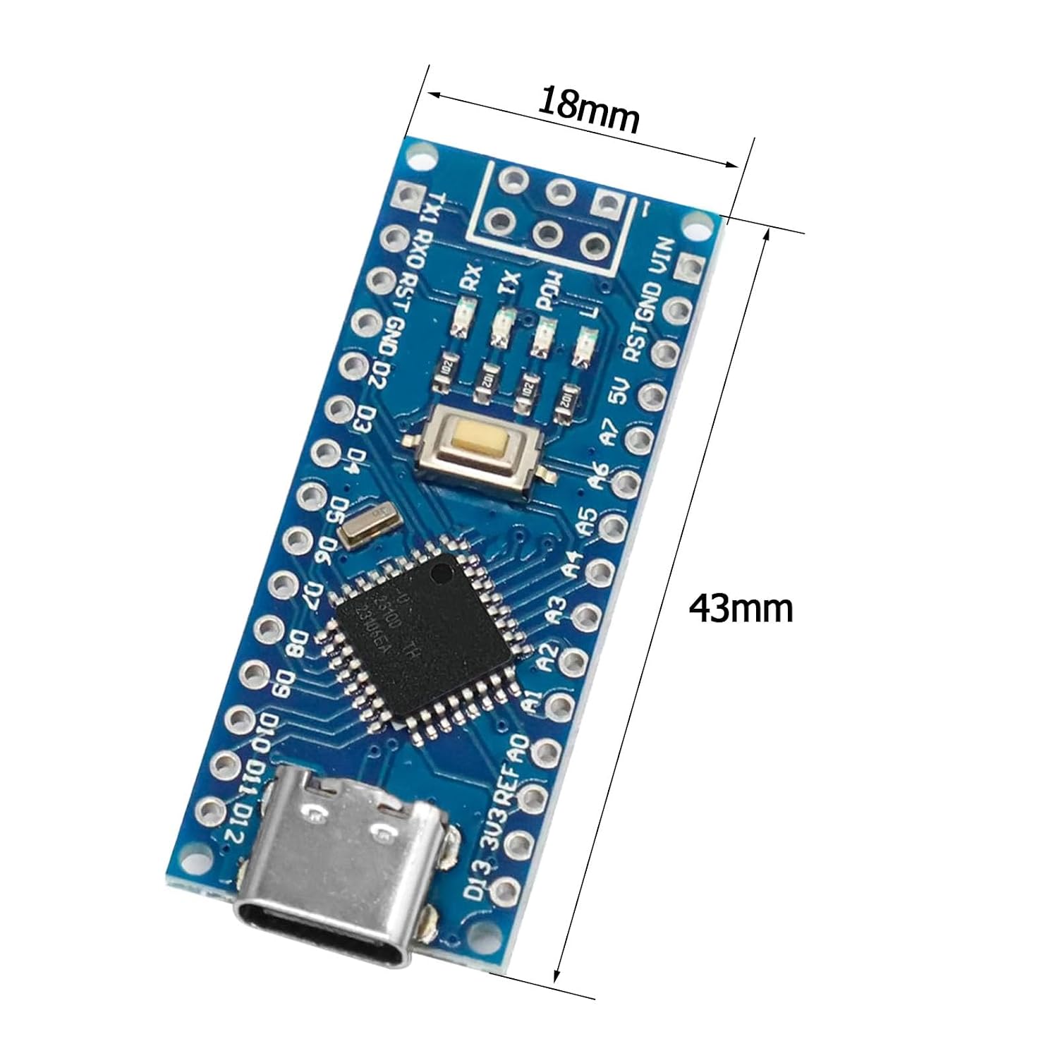 3 шт. Nano для разъемов Type-C плата контроллера CH340 5 В 16 МГц плата Nano совместимая с Arduino IDE