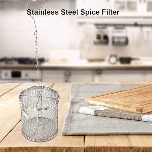 Miniatura 7 de Fdit Colador de condimentos de acero inoxidable, colador de té, condimentos de sopa, cesta de separación, herramientas de cocina, 4.72 x 5.12