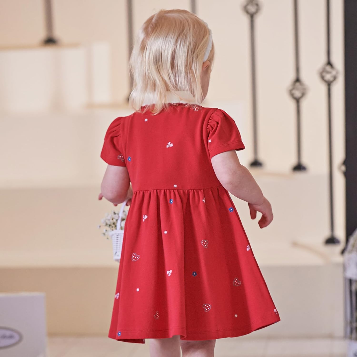 DAVE&BELLA Toddler Girl Polo Dress Short Sleeve Cotton Playwear Dress High Waist Pleated Athletic Tennis Golf Sundress