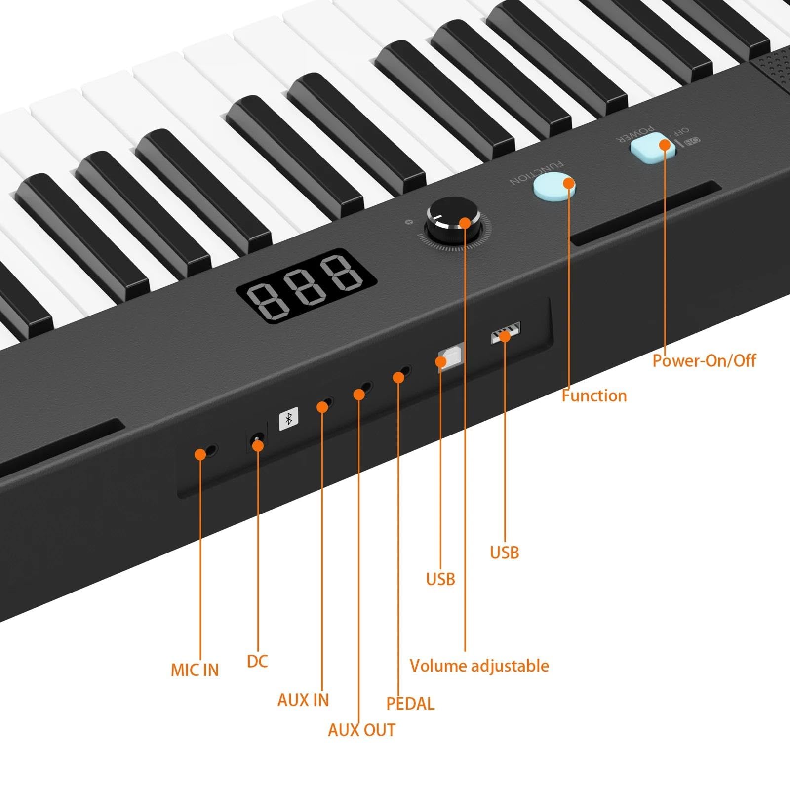 Pianino Elektroniczne 61 Klawiszowe Przenośne Półważone Pianino Elektroniczne Z Wbudowanymi Głośnikami