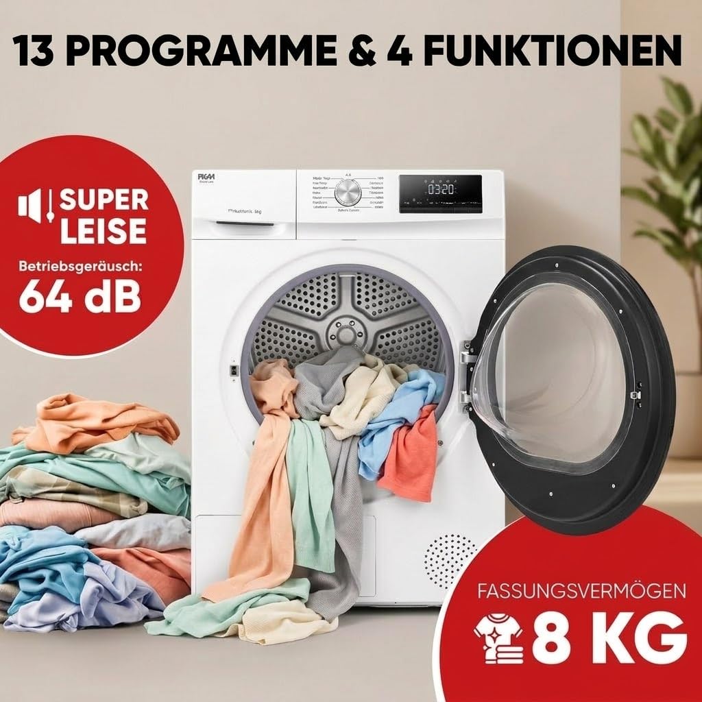 PKM Wärmepumpentrockner WPTO8-13DE - 8 KG - 13 Programme