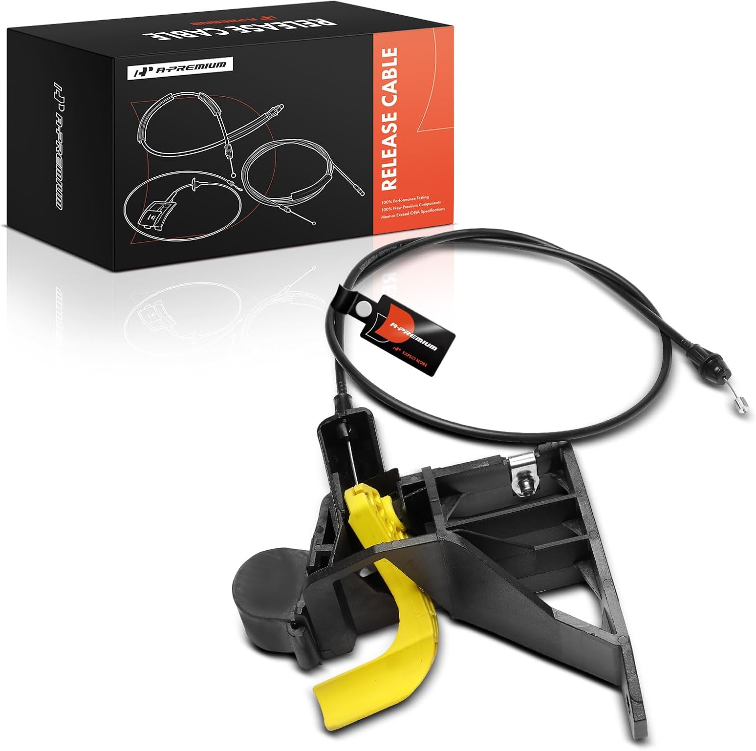 A-Premium Front Hood Latch Release Cable with Handle Compatible with Ford F-250 F-350 F-450 F-550 Super Duty 2007-2010, 38 Inch