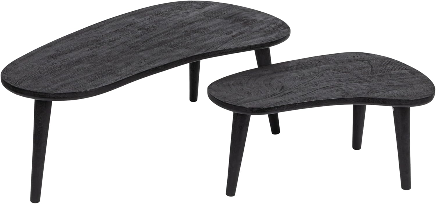 Bloomingville Modern Oblong Wood, Black, Set of 2 Sizes Nesting Tables