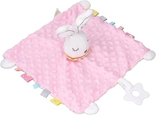 Cozy Plush Baby Security Blanket Loveys for Baby Animal Face Cute Soft Baby Teething Stuffed Dolls Plush Teething Teether Blanket