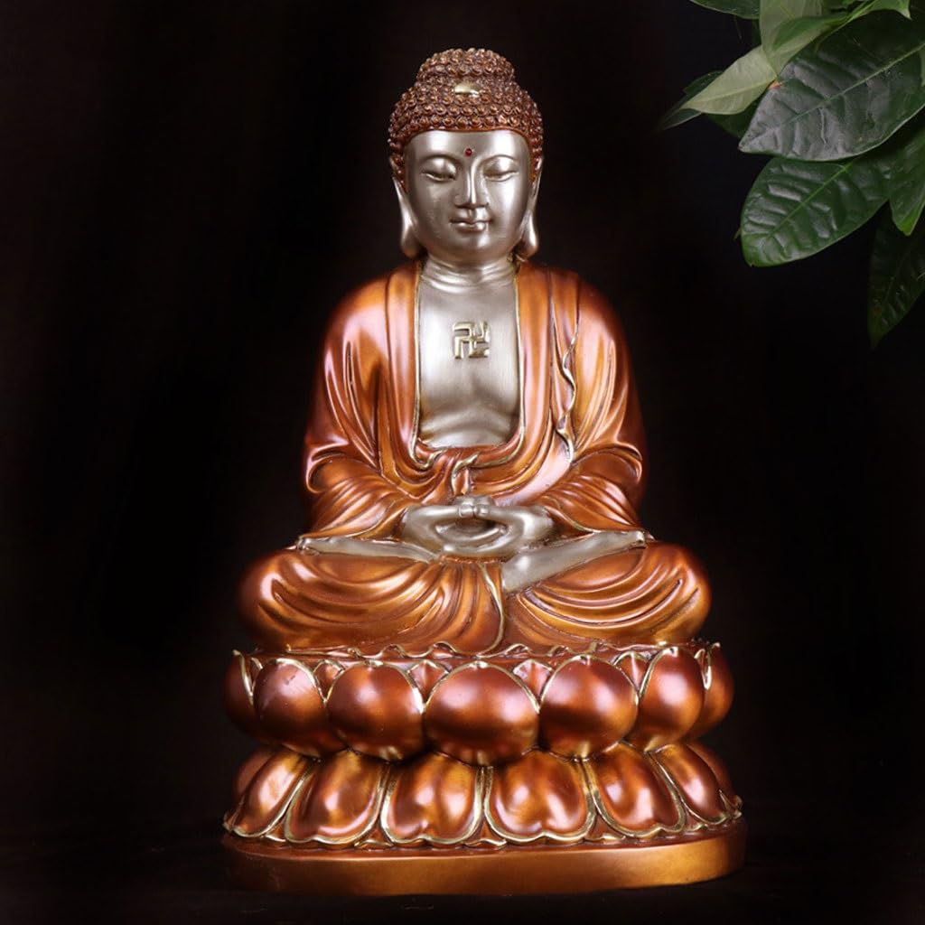 Escultura de Estatua de Buda Adornos De Estatua Buda Metal For El Hogar, Sala Estar, Manualidades Oficina, Vestíbulo, Estudio, Zen