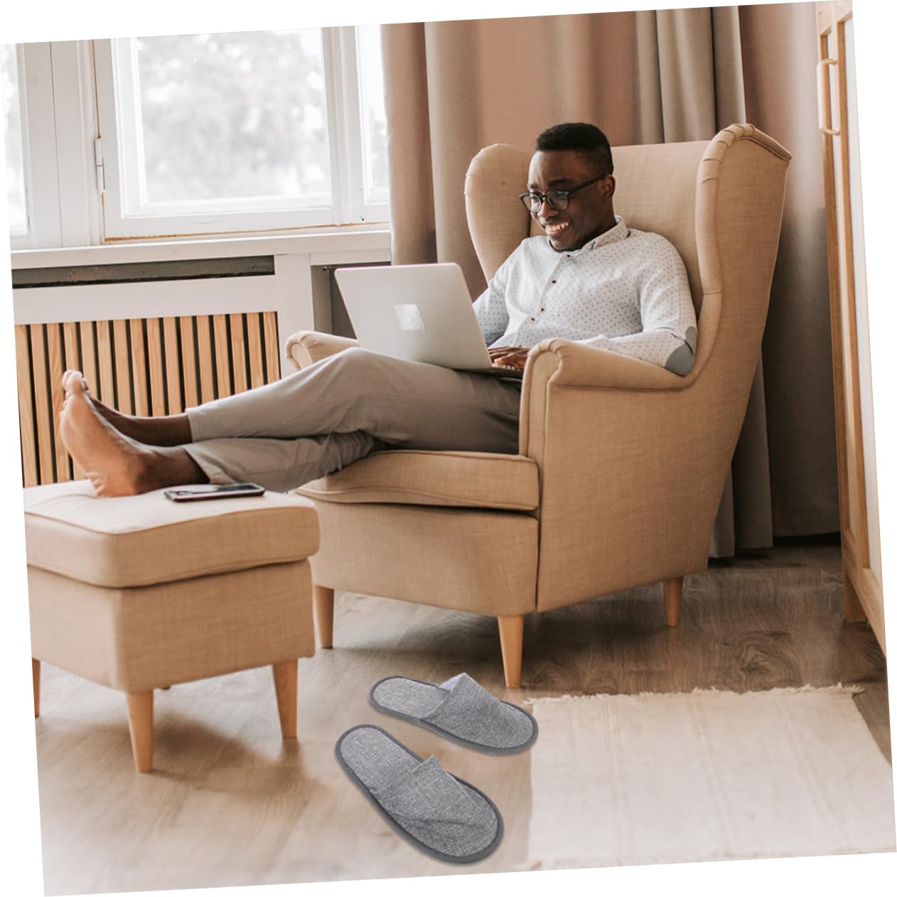 Zapatillas Plegables Portátiles para Viaje, 15 Pares, Algodón y Lino