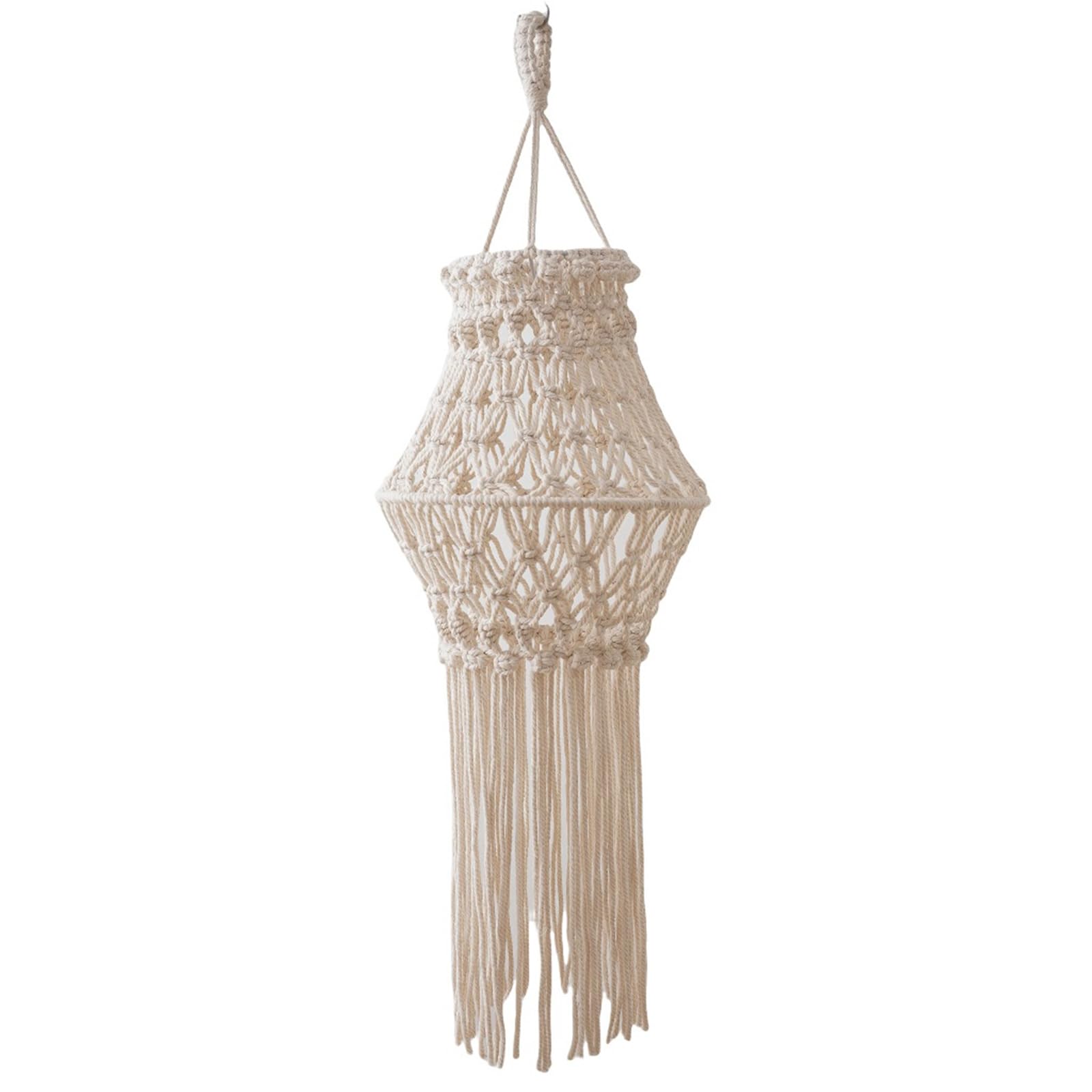Kalttoy Multicolor Unique Macrames Pendant Lamp Shade, Cotton Crafted Light Shade Lampshade For Trendy Decor Lighting Accessory Nursery Cover