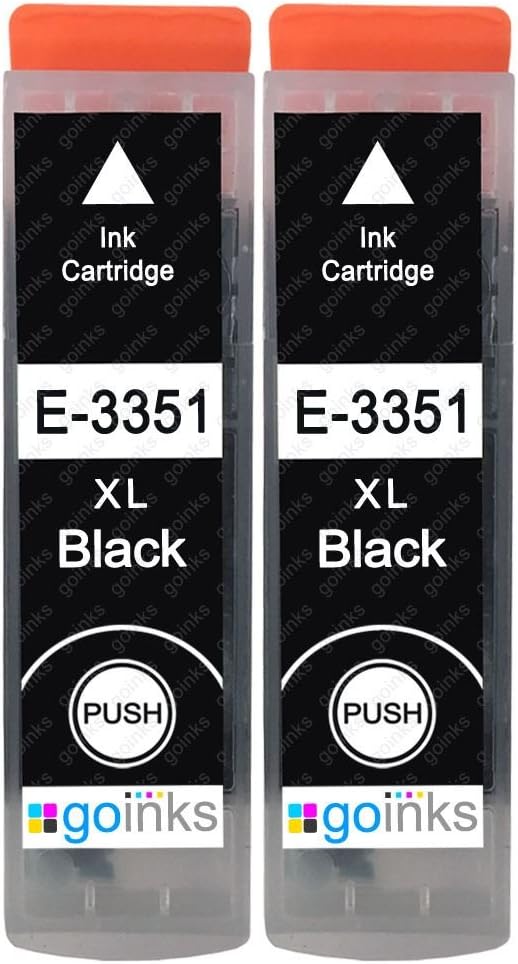 Go Inks 2 Black Ink Cartridges to replace Epson T3351 (33XL Series) Compatible/non-OEM for Epson Expression Premium Printers