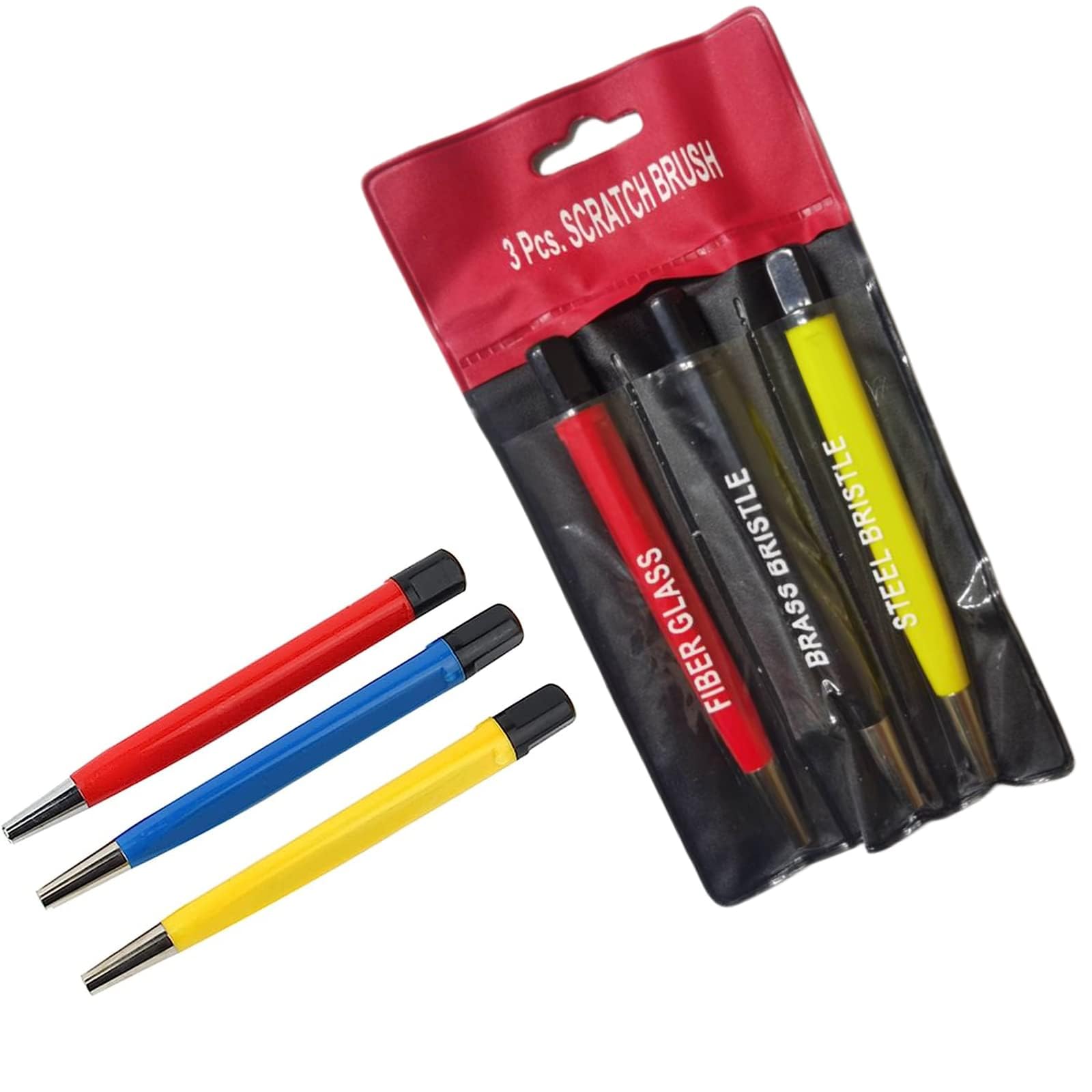 GAESHOW3 Pcs/Set Scratch Brush Pen Set Fiberglass Steel Scratch Brush Pen, Fiberglass Watch Repair Rust Clean Tool for Removing Corrosion and Rust, Jewelry, Electrical Circuit Boards