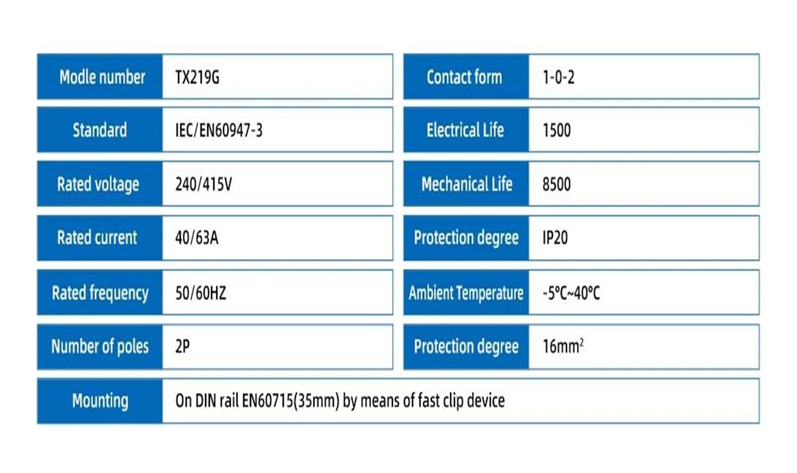 Interruttore differenziale 230V 2P MCB 30mA Protezione da sovraccarico, cortocircuito, dispersione di corrente Protezione RCBO RCCB RCD 16A 32A 63A(40A)