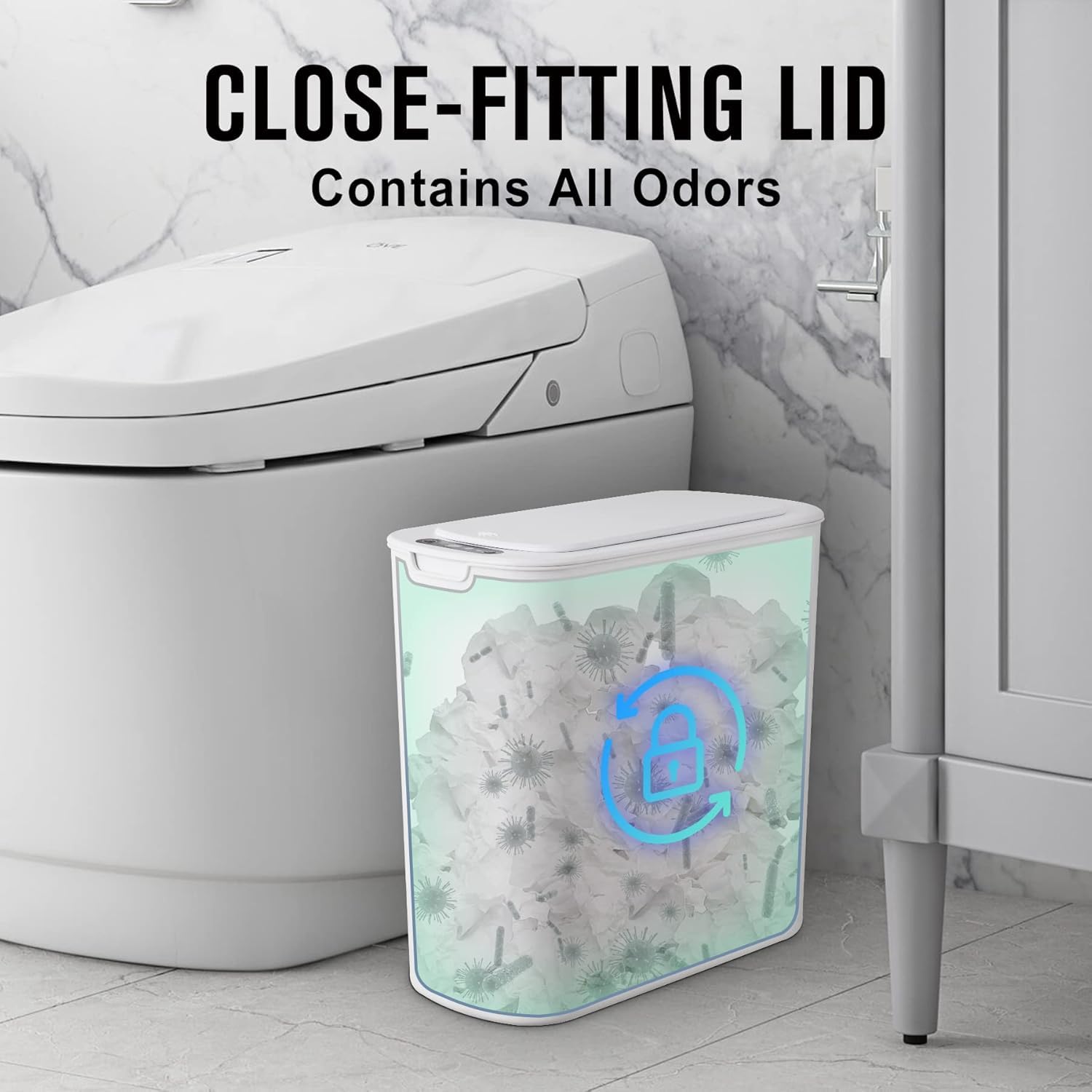 Pattumiera Intelligente Anborry Con Sensore Di Movimento, 4 Litri, Automatica E Impermeabile Per Bagno E Camera Da Letto, Con Coperchio A Tenuta