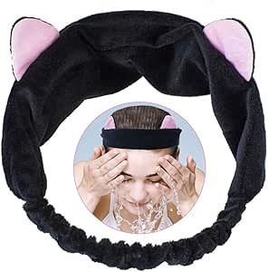 Beaupretty Fascia Per Capelli Morbida 2 Pezzi – Modello Orecchie Di Panda – Per Doccia, Yoga, Trucco - 2