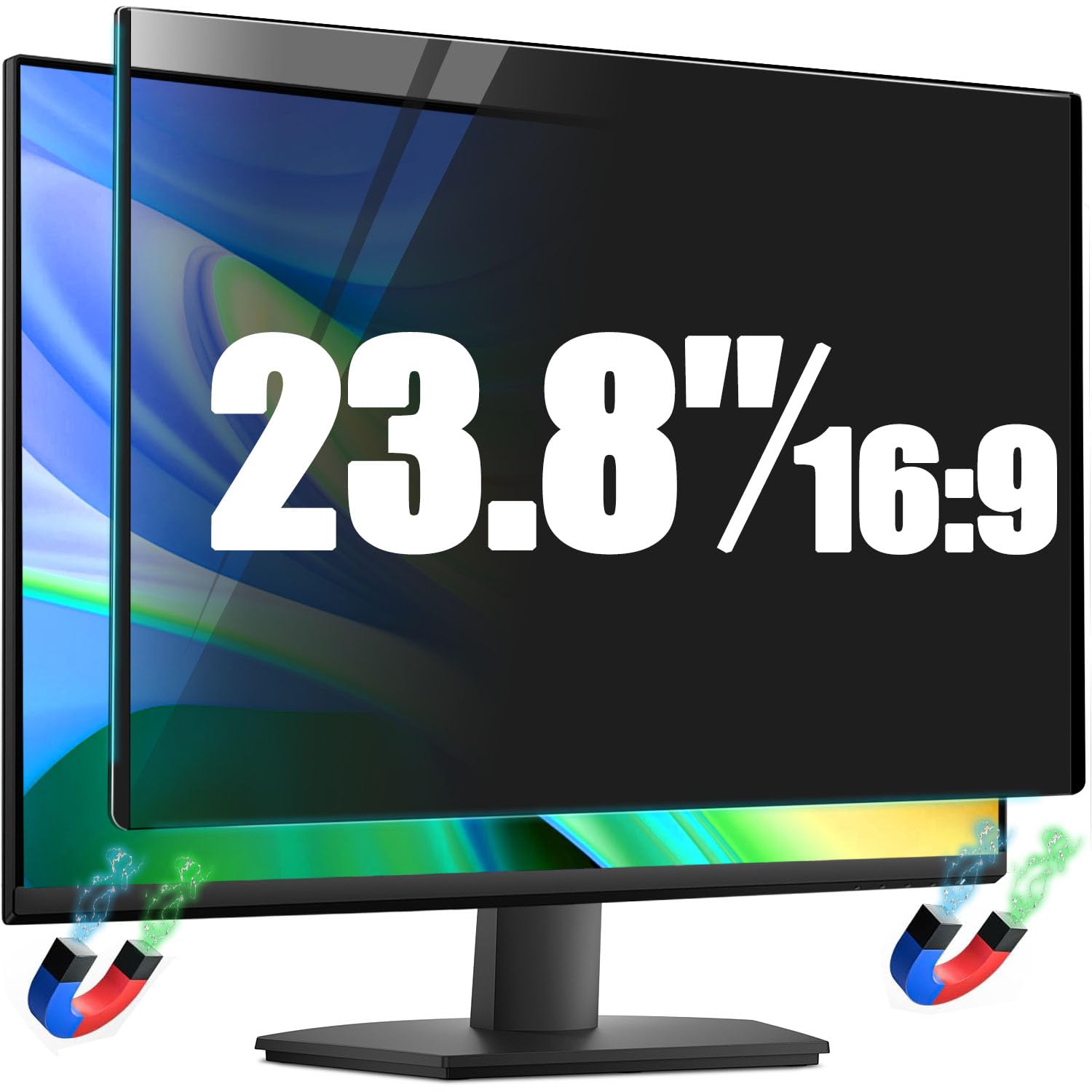 23.8 Zoll Monitor Magnetisch Blickschutzfolie 16:9 Seitenverhältnis, Anti Blaulichtfilter, Anti Glare Folie, Blickschutzfilter für 23.8" Bildschirme, Abnehmbare Sichtschutzfolie für Computermonitore
