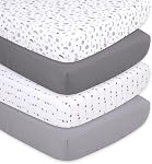 The Peanutshell 4-Pack Ensemble de feuilles de lit de bébé - Super doux & Feuilles de bébé ou garçon respirantes, Decor pour pépinières, Convient pour une feuille de matelas pour crèche standard - Vert botanique