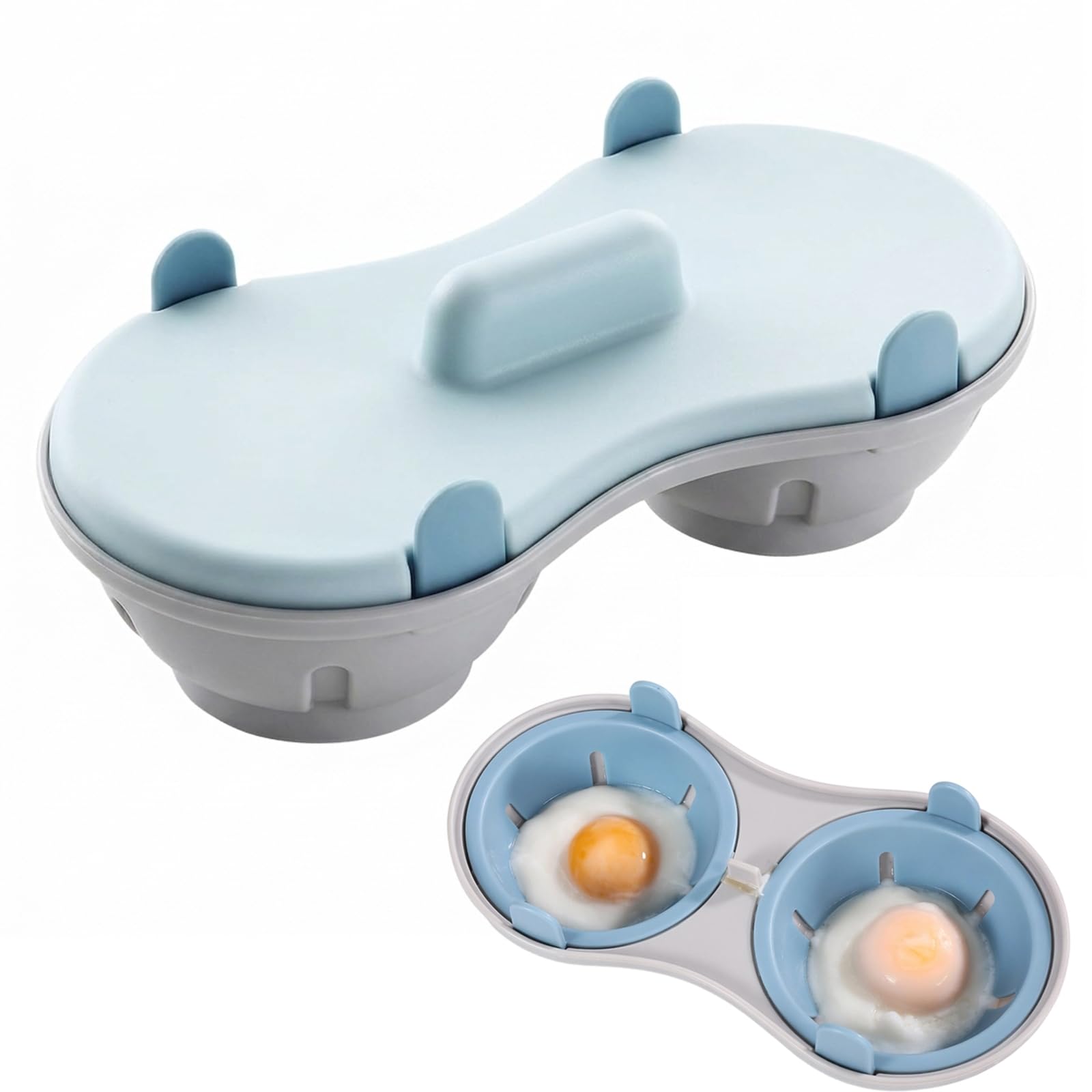 Microwave Egg Poacher, Poached Egg Maker with Lid, Microwave Egg Cooker for Quick Breakfast Preparation, Healthy Meal Cooking Solution