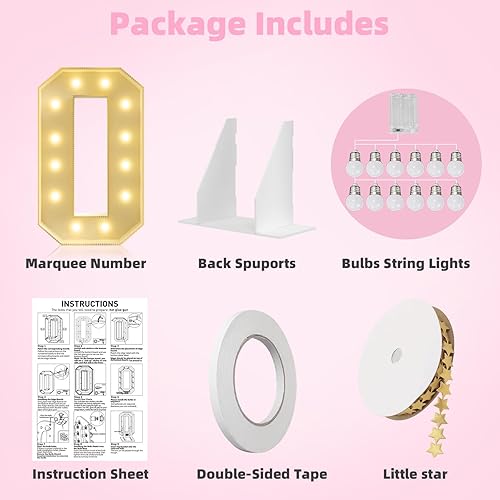 Miniatura 5 de Números de marquesina de 4 pies de alto, grandes números iluminados para fiestas, 50, 40, 60, 70, 30, 20, 80, 90, 10, decoraciones de cumpleaños,