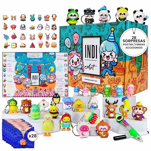 Pack Bolsitas Sorpresa Kawaii con 28 Llaveros, Stickers y Póster Firmas- Regalos...
