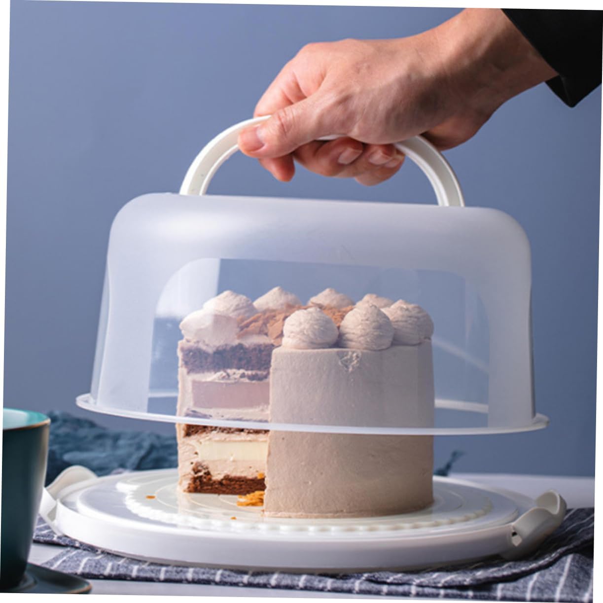 DECHOUS Cake Carrier Cake Storage Box Handle Fresh Keeping Dessert Box for Party