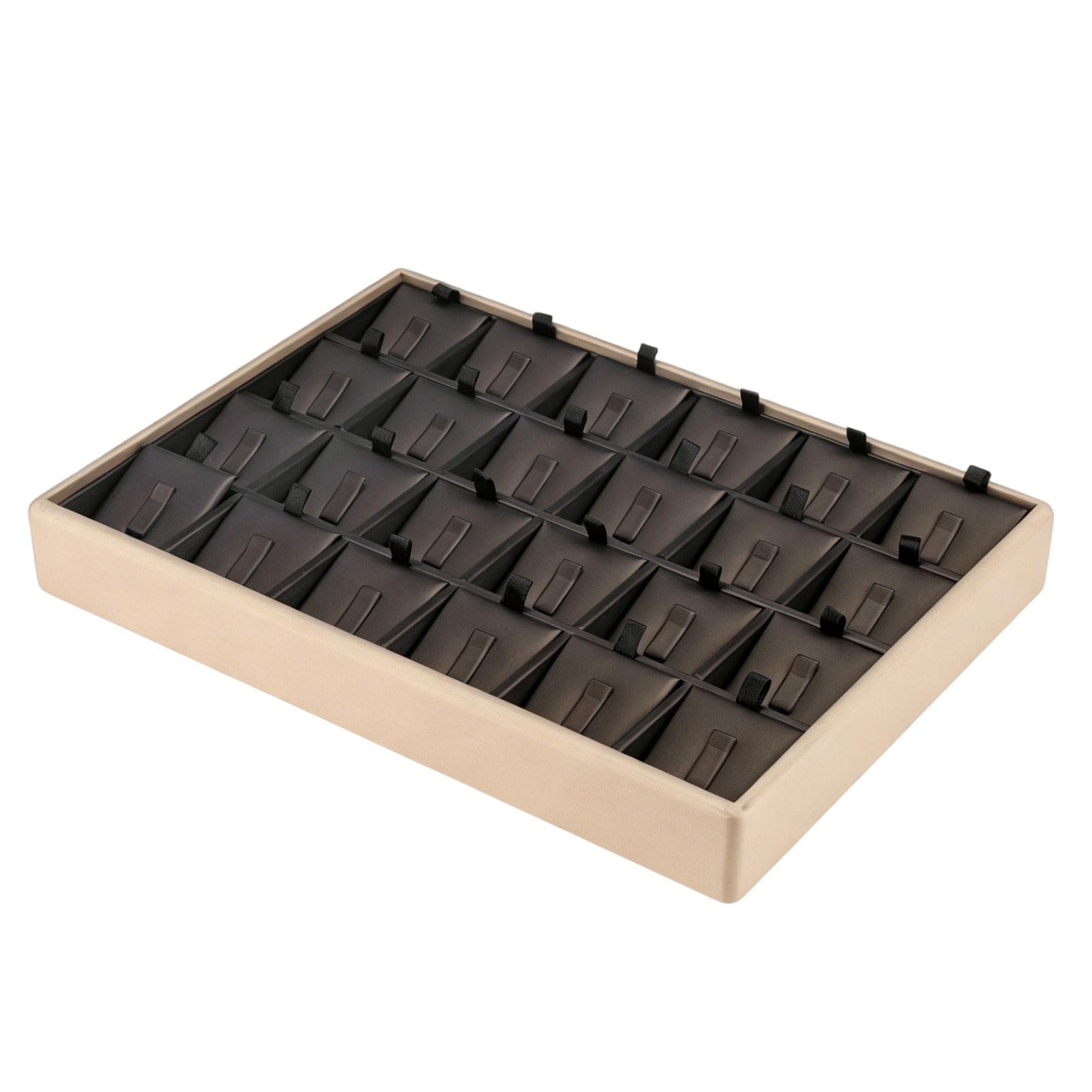 Poystng Practical Leather Jewelry Box Tray 18x25x3cm Designed to Tangling and Keep Items Safe Compact Jewelry Display