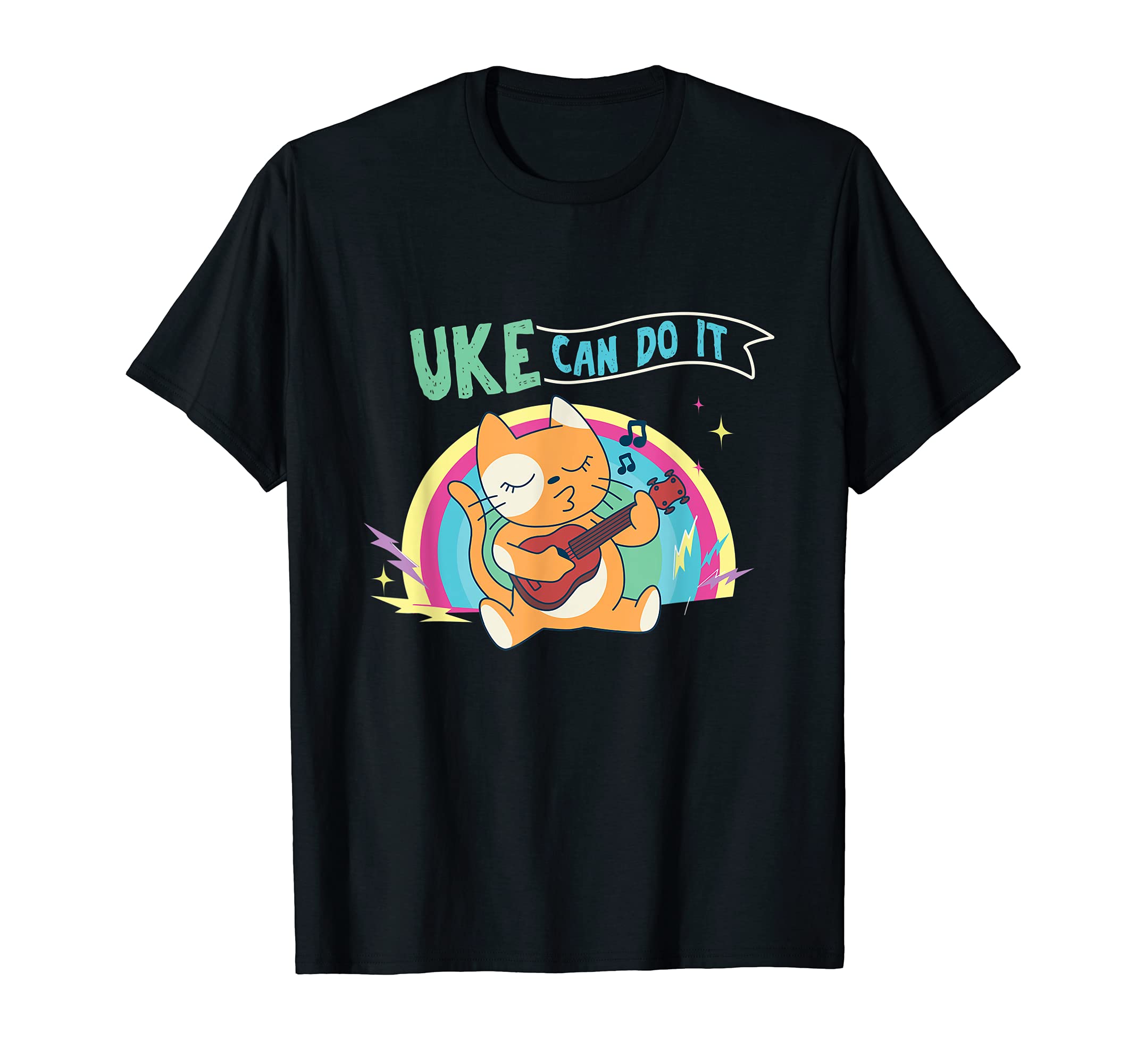 Uke Can Do Hawaii Musician Guitar Uke Acoustic Hawaiian T-Shirt, Black