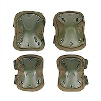 Vista 5 de Juego de rodilleras tácticas militares para coderas, coderas, rodilleras, coderas, combate, paintball, patinaje, deportes al aire libre
