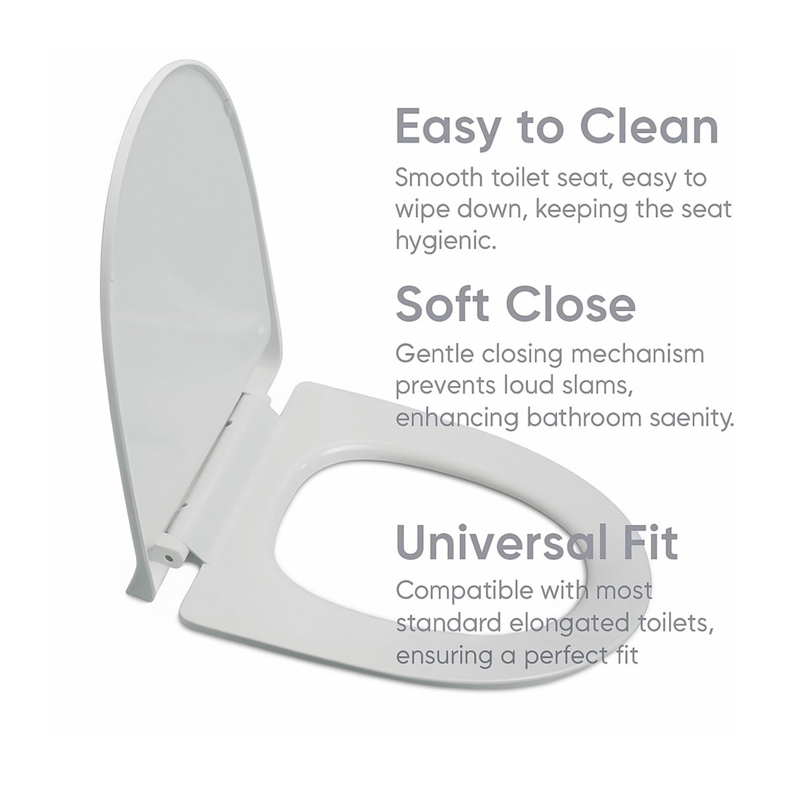 Sedile WC A Chiusura Lenta Facile Da Installare, Universale, Adatto Ai Standard Robusto E Confortevole