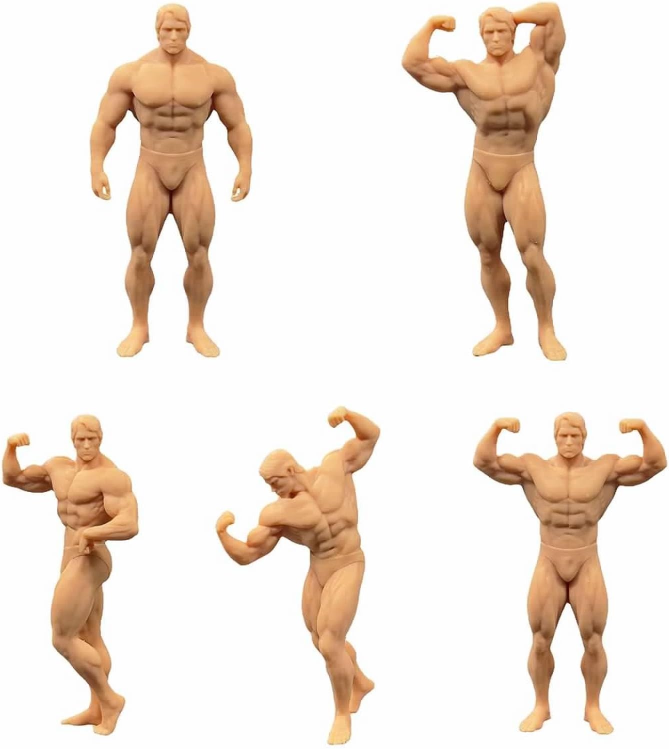 (5 Pcs 1/72 Figure Gymnastics Fitness Male Athletes Model Miniature Scene GK Need to Be Colored by Yourself