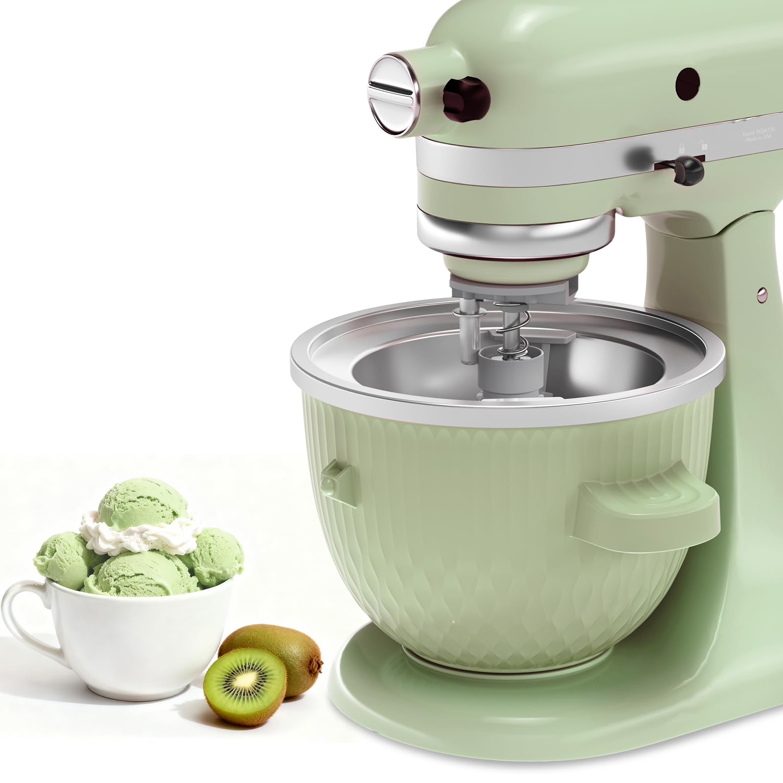 Ice Cream Maker Attachment for KitchenAid Stand Mixer Ice Cream Bowl Fit for 4 5QT 5QT 6QT KitchenAid