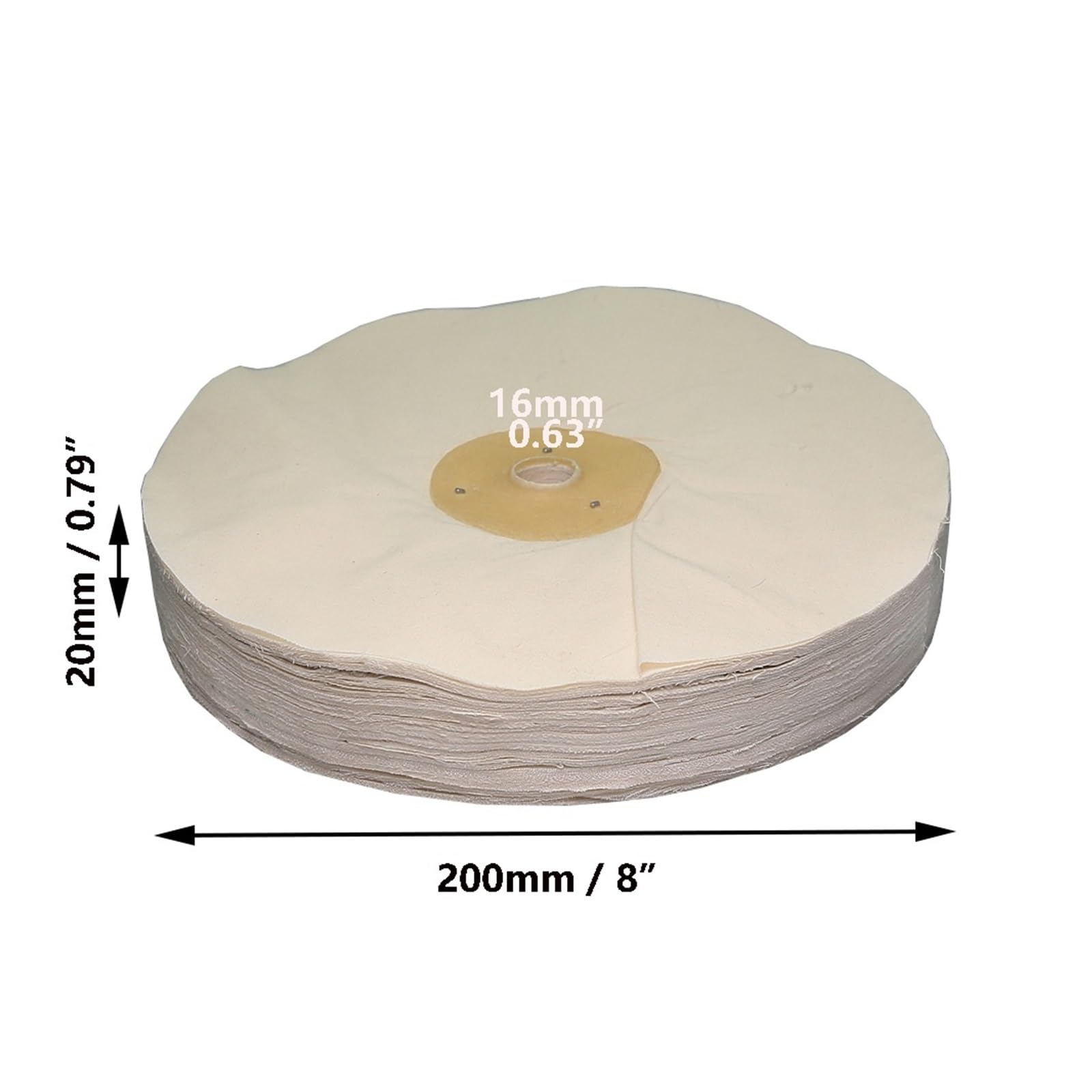 1 Stück 4/5/6/8 Zoll ungeheftete Floppy-Endpoliermopp weiche lose 100-Blatt-Stoff-Polierscheibe(200x20x16mm)