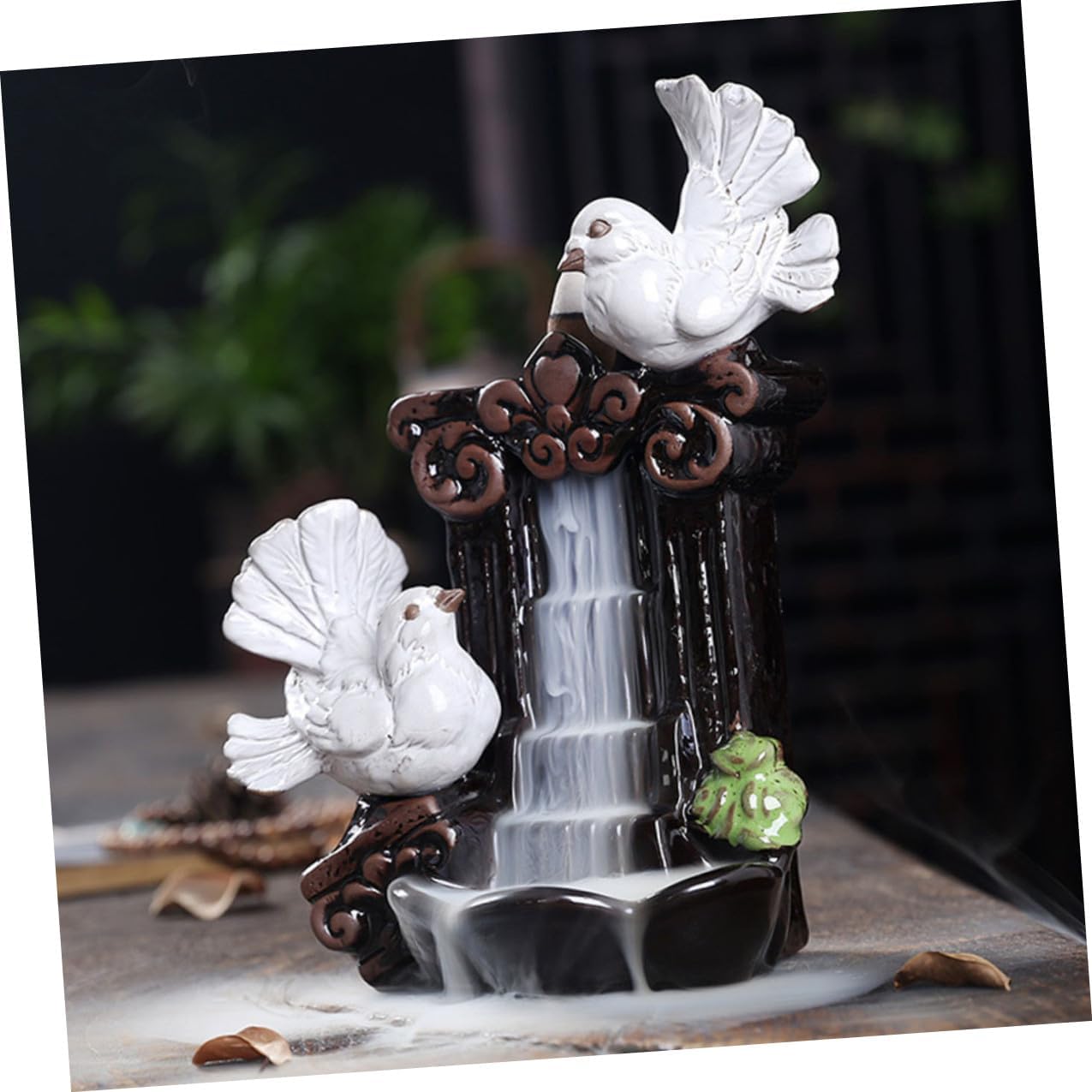 Luxshiny Ceramic Pigeon Incense Holder Censer Ornament Artistic Aromatherapy Burner for Office Meditation Home Décor Porcelain Incense Burner