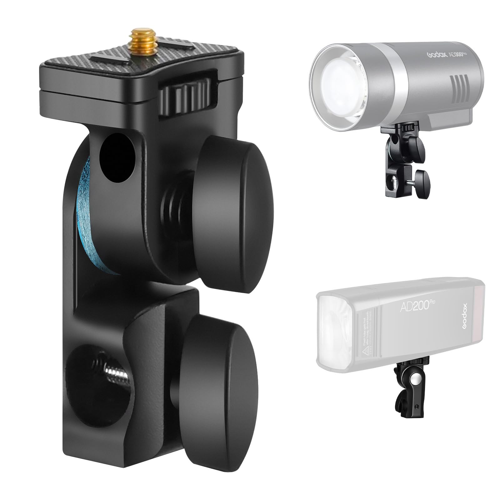 Godox AD-E2 Support de flash en métal pour parapluie avec vis standard 1/4" et adaptateur de parasol pour AD100 AD100Pro AD200 AD200Pro AD200 AD200Pro
