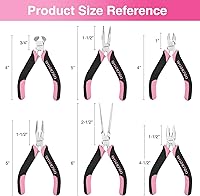 Vista 8 de WORKPRO Juego de alicates miniatura de 6 piezas, punta de aguja, nariz larga, nariz doblada, diagonal, corte de extremo y línea para trabajos