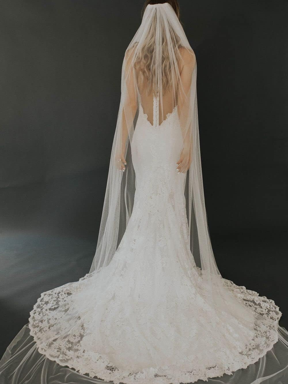Velo da sposa Poliestere Tulle da sposa Velo monostrato Multi-dimensione Elegante Velo da sposa in tulle Per Per donna Semplice Velo per la testa